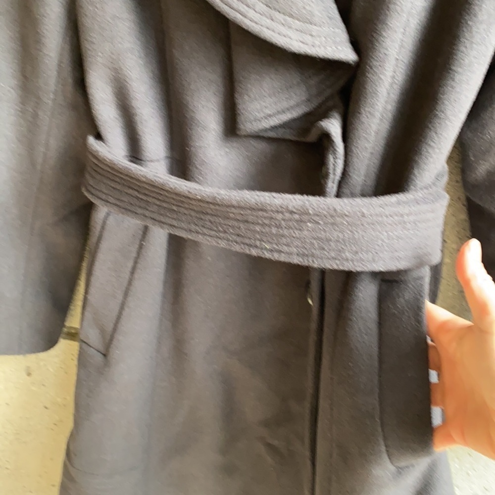 ❄️ Gray Wool Blend Wrap Coat - Picture 4 of 15